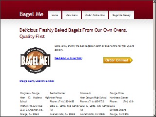 Web site www.bagelme.com, Bagel Me!