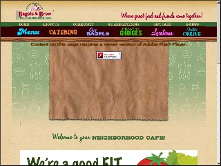Web site www.bagelsandbrew.com, Bagels & Brew