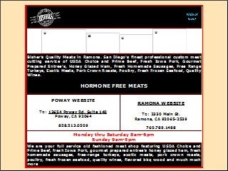 Web site www.bishersmeat.com, Bisher's Quality Meats