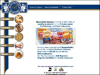 Web site www.bloomfieldbakers.com, Bloomfield Bakers