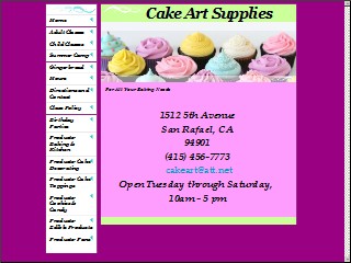 Web site www.cakeartsupplies.com, Cake Art Supplies