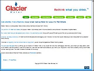Web site www.glacierwater.com, Glacier Water Svc Inc