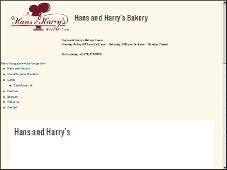 Web site www.hans-harry.com, Hans & Harry's Bakery