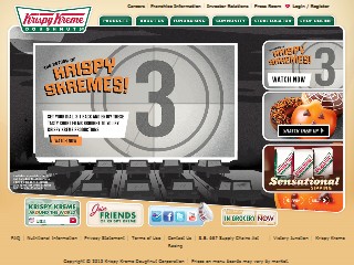 Web site www.krispykreme.com, Krispy Kreme Doughnuts