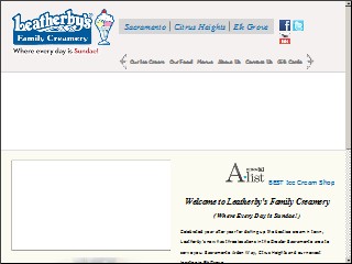 Web site www.leatherbys.net, Leatherby's Family Creamery