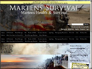 Web site www.martensurvival.com, Marten's Health & Survival