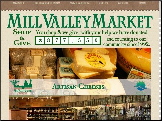 Web site www.millvalleymarket.com, Mill Valley Market