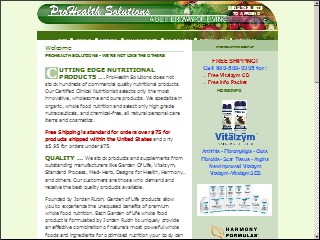 Web site www.prohealthsolutions.com, Pro Health Solutions