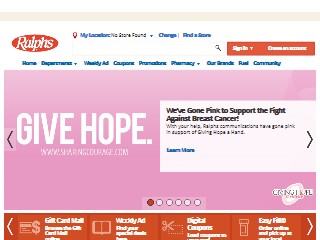 Web site www.ralphs.com, Ralph's