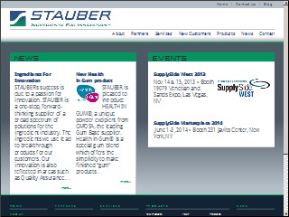 Web site www.stauberusa.com, Stauber Performance Ingredient