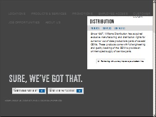 Web site www.williamsdistribution.com, Williams Distribution